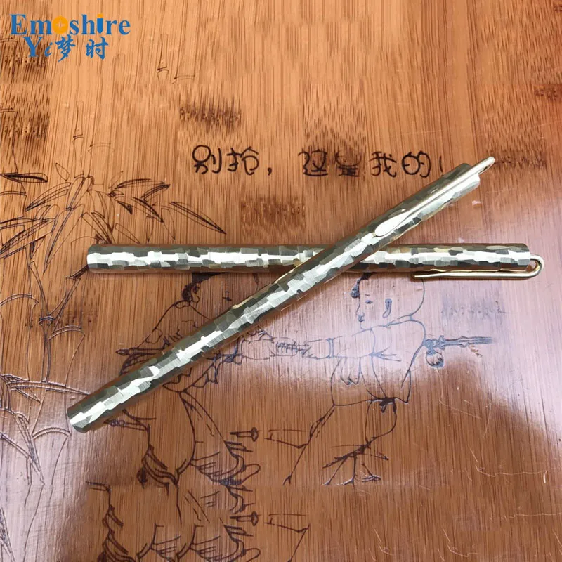 Emoshire Handmade stone bronze pen signature pen personality brass pen metal neutral pen custom couple student gift gift (2)