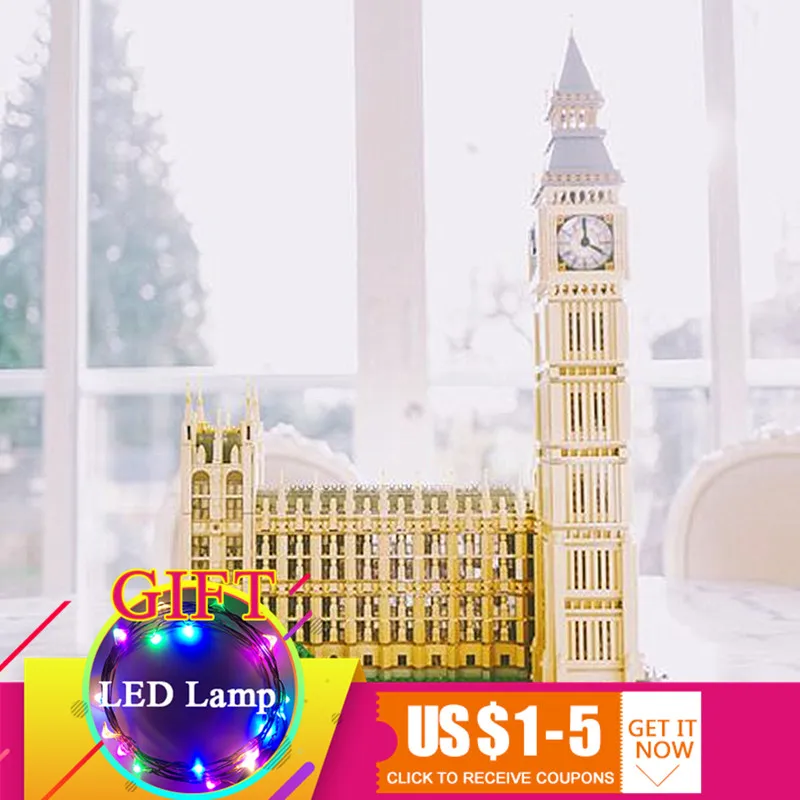 

17005 4163Pcs Big Ben Elizabeth Tower Set Compatible with 10253 Model Building Blocks Kit Bricks Toys
