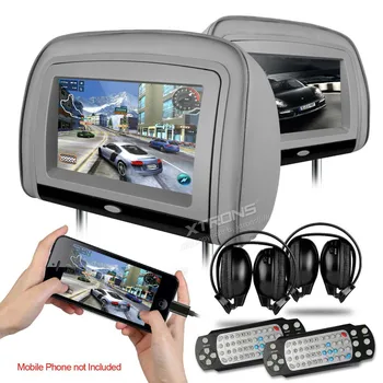 

XTRONS Grey 2x9" Digital Screen Car Monitor Headrest DVD Player with 2 IR Headphones 8 Bits & 32 Bits Games