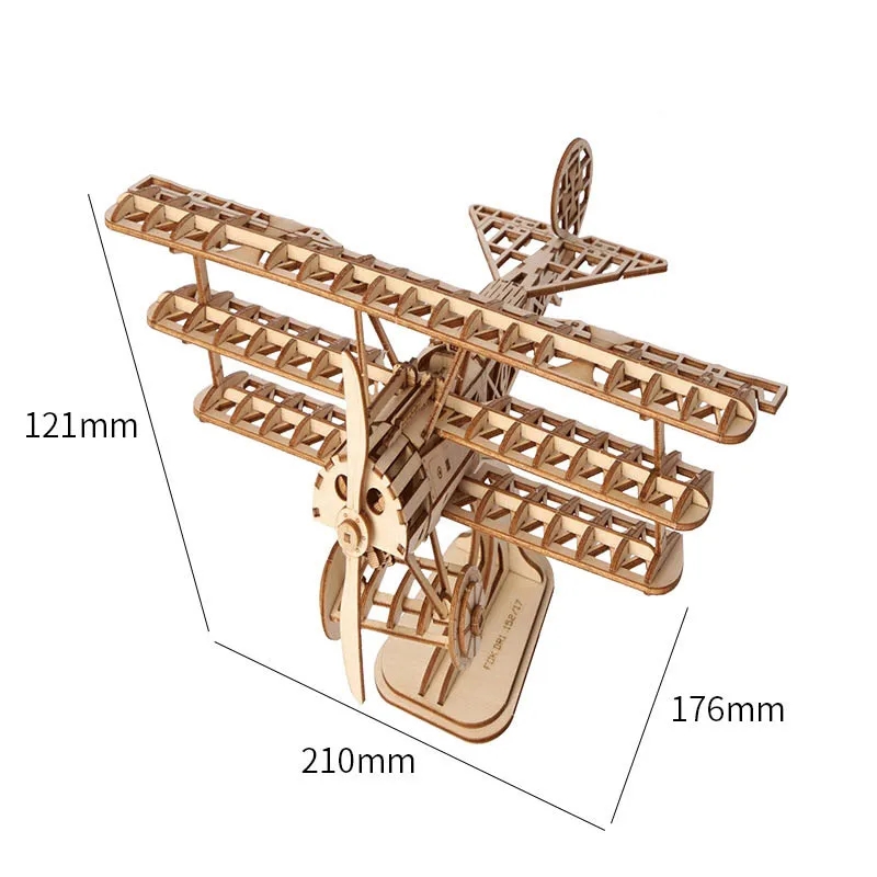 DIY 3D деревянные животные строительные головоломки игра в сборке игрушка подарок для детей и взрослых модель наборы колесо обозрения фортепиано самолет игрушка для рисования - Цвет: aircraft