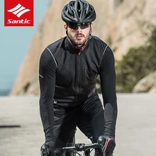 Santic весна осень мужской жилет для велоспорта ветрозащитный светоотражающий без рукавов анти-пот теплые куртки жилет для верховой езды жилет для шоссейного велосипеда