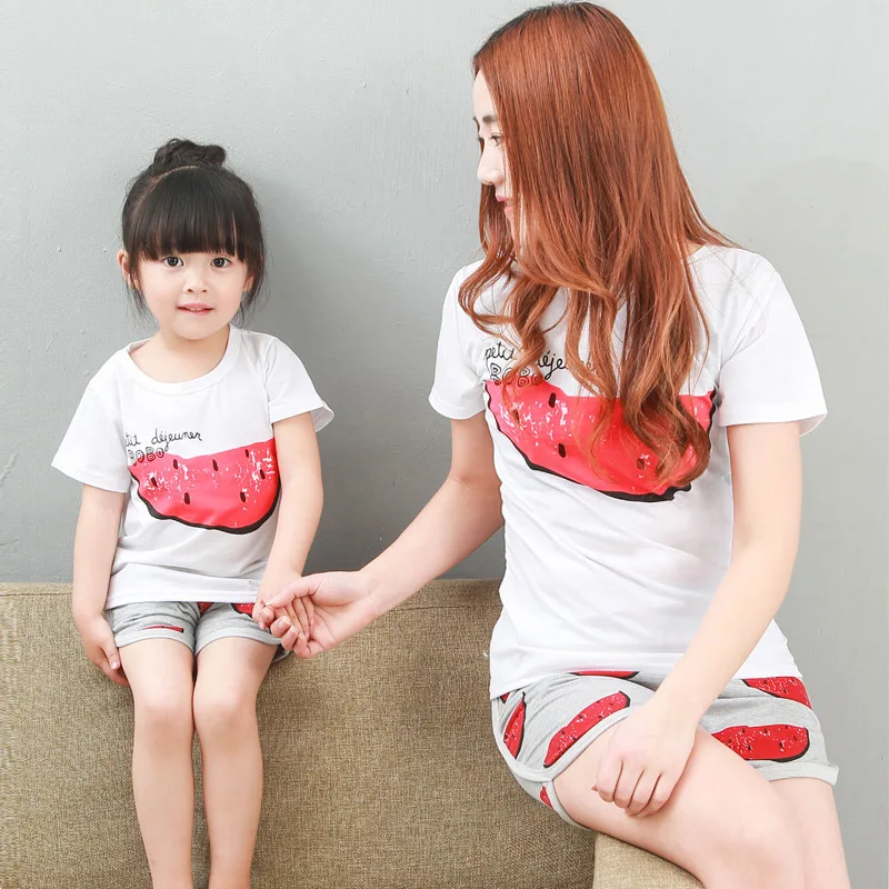 Mother Daughter Family Look Matching Outfits Watermelon Patterned