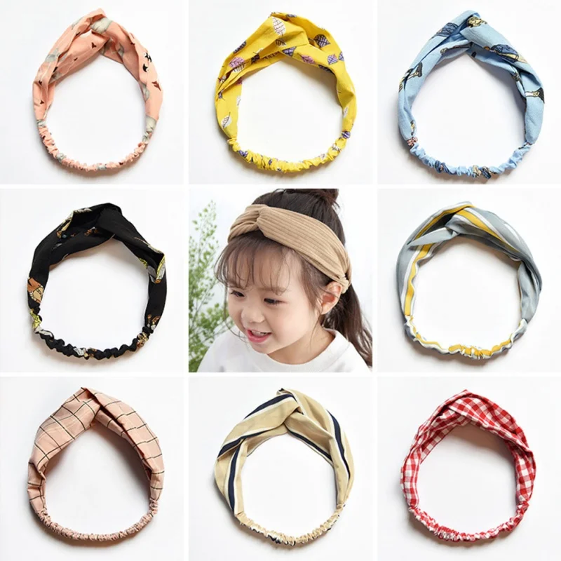 

New Fashion Infant Baby Girls Headband Headdress Chiffon Sports Headband Hair Band Twisted Knotted Hair Accessories H7