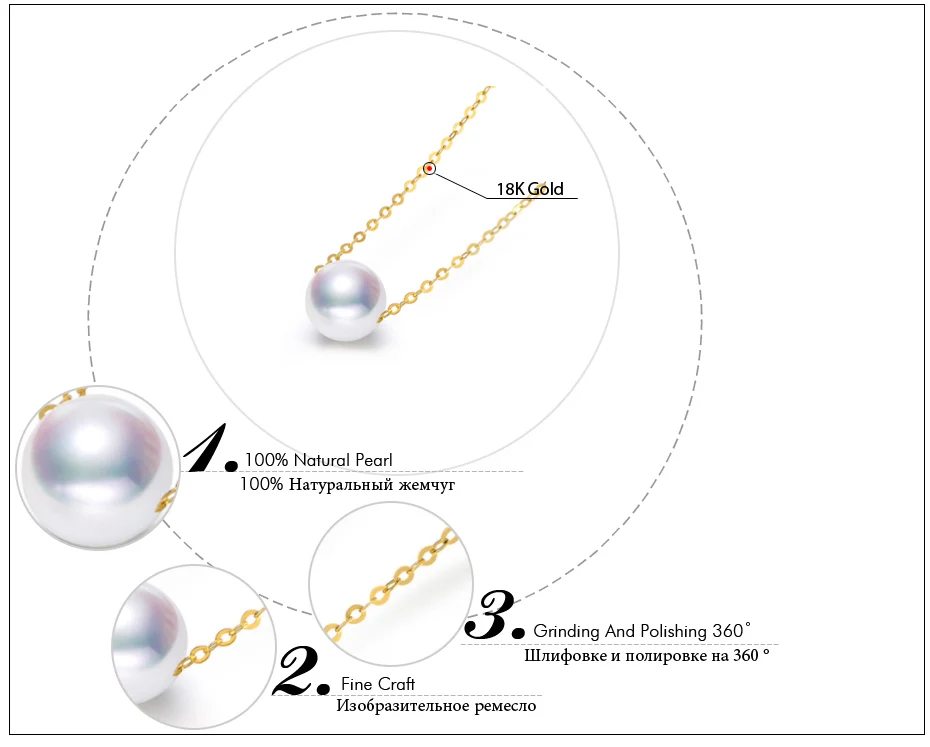 FENASY 18K Золотая цепочка, колье Круглая Белая жемчужина ювелирное изделие 18k желтое золото винтажное изысканное Ожерелье Подвеска для женщин друзья любовь