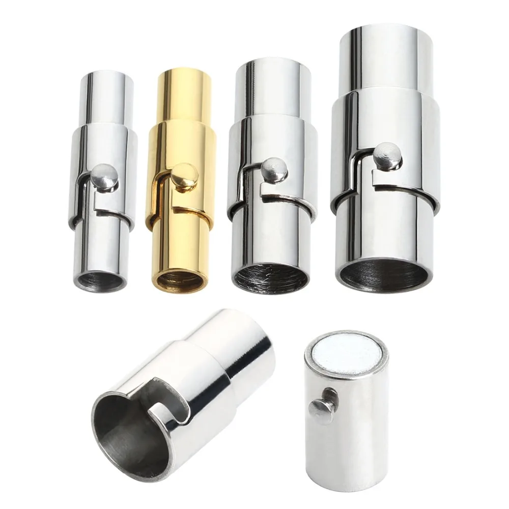 1pc 316L Stainless Steel Magnetic Clasps for Leather Bracelet With Safe Snap Lock Fit 2~10mm Bracelets Connectors Jewelry Jewelry Findings