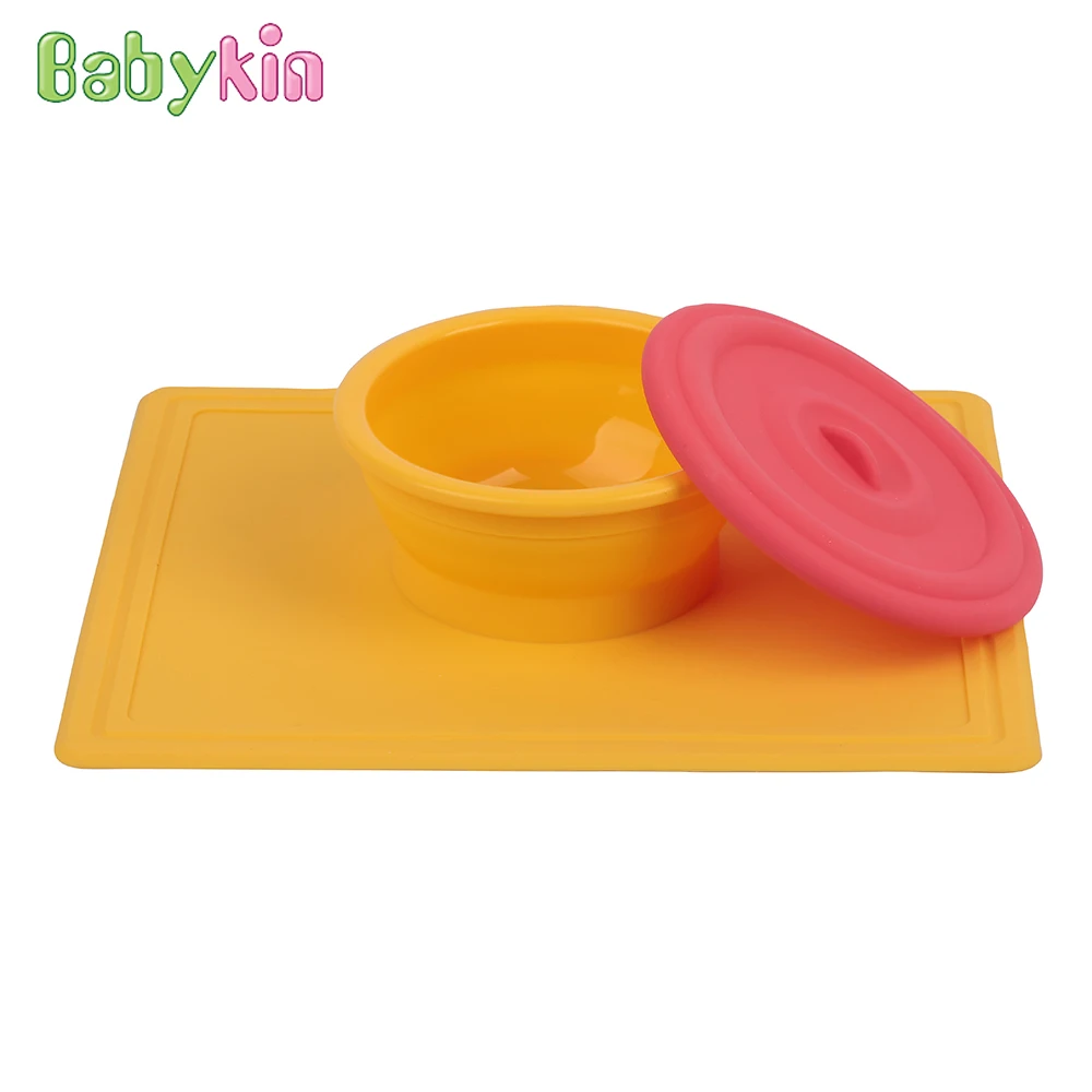 

Babykin Dishes BPA Free Super Suction Medical Grade Silicone Kid Children Tableware Bowl with Lid for Baby Infant Feeding