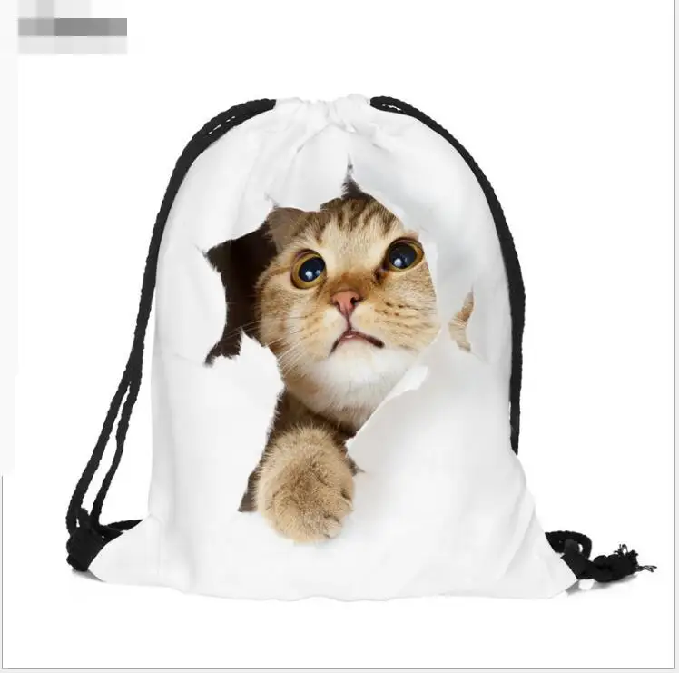 1 шт. кошка побег 3D печать Для женщин классический навсегда бренд mochila escolar мужские