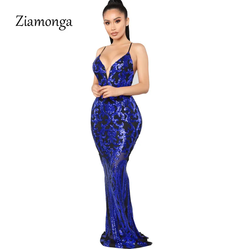 Ziamonga вечернее платье блеск для женщин Сексуальная Русалка Платья для