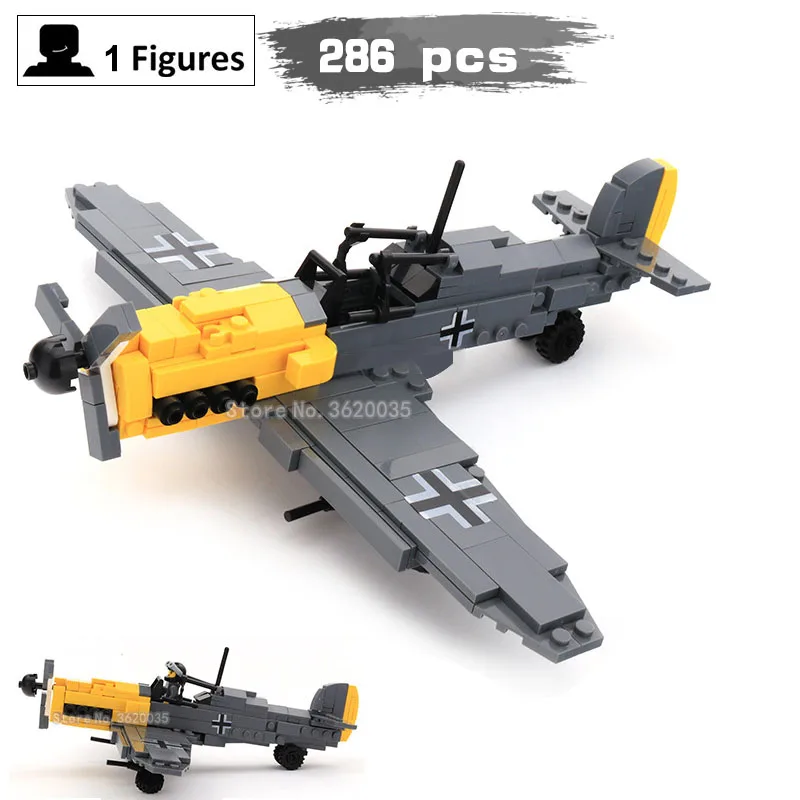 

military German WW2 Main force fighter BF-109 model Building Blocks figure compatible Assemble toys for children gift legoinglys