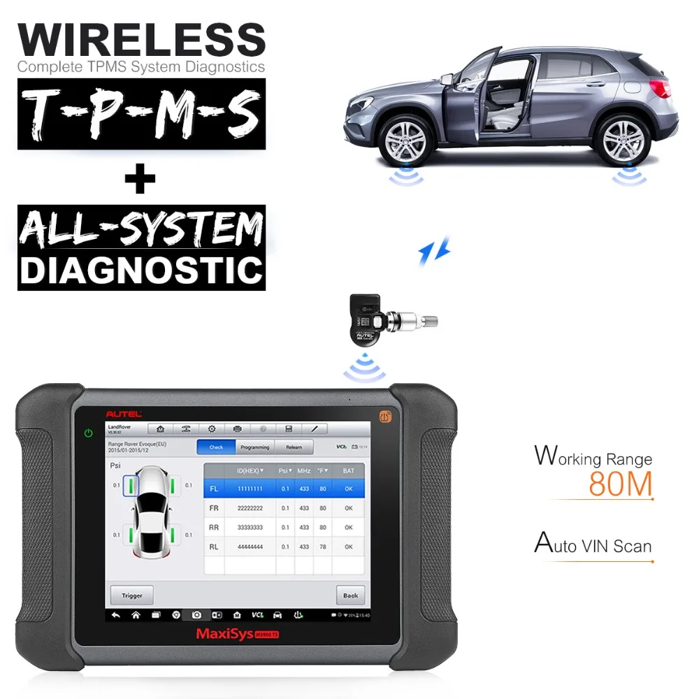 Autel maxisys MS906TS беспроводной TPMS автомобильный диагностический инструмент