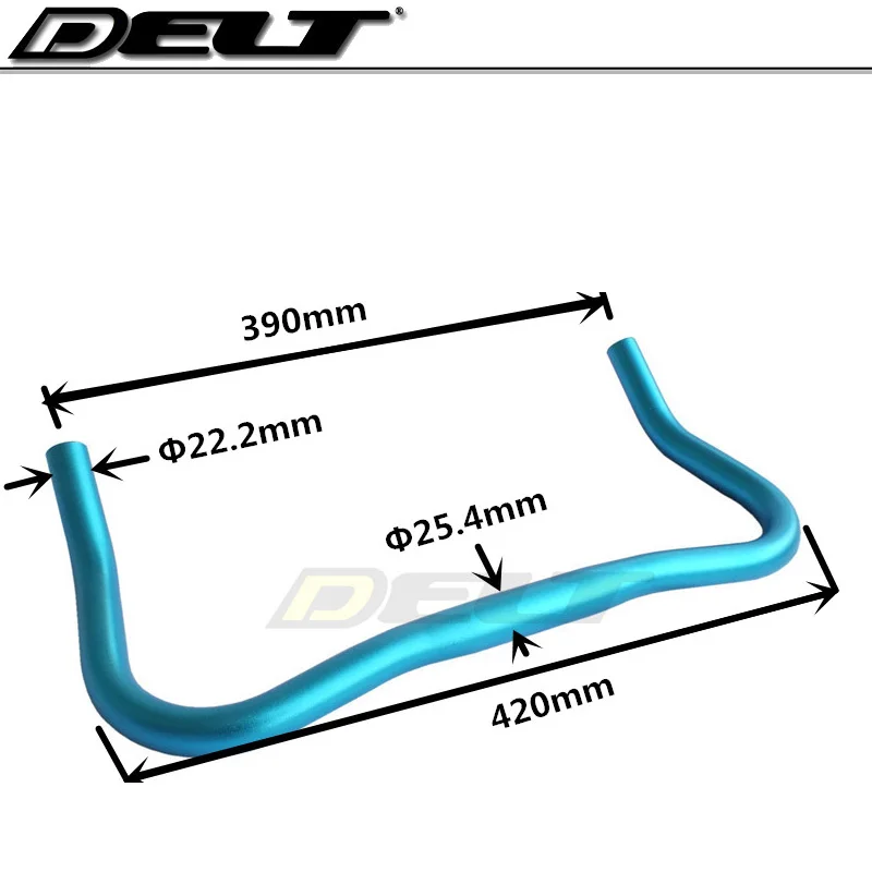 1 шт. дорожные велосипедные велосипеды для детей руль булхорн отдых изогнутый бар 420*22,2*25,4 мм синий алюминиевый сплав 6061