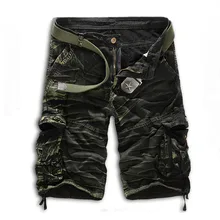 Летние мужские повседневные шорты из хлопка, мужские камуфляжные шорты больших размеров