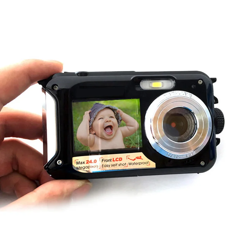 2 7 дюймовая TFT lcd Цифровая камера водонепроницаемая 24MP MAX 1080P двойной экран 16x
