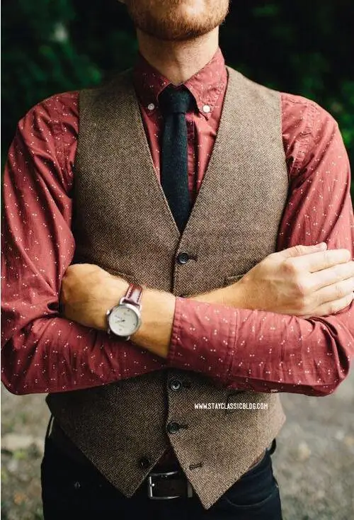 Herringbone Tweed Vest 2