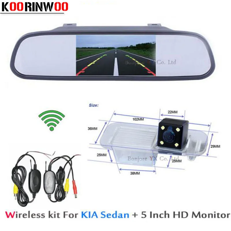 

Wireless Car parking camera for KIA/RIO Sedan with High Resolution 5" Tft LCD Screen Monitor Rearview Display Reverse Assistance