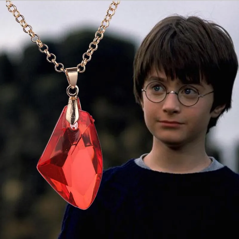 

Harry Magic Stone Necklace The Philosopher's natural Stone Pendent Sorcerer's Stone pendant necklace Christmas Halloween Gift