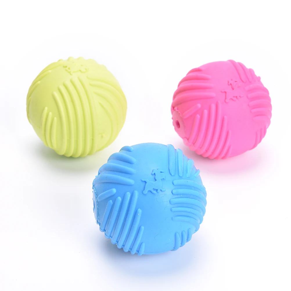 New Durable Rubber Balls Pet Dog Cat Puppy Chew Toys Ball Chew Toys Tooth Cleaning Balls