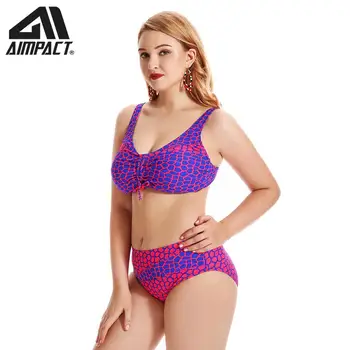 

Swimsuits for Women Sexy 3D Printing Bikini AIMPACT 2 Pieces Plus Size Sets Lady Holiday Bathing Suits Surf Beachwear AM9050