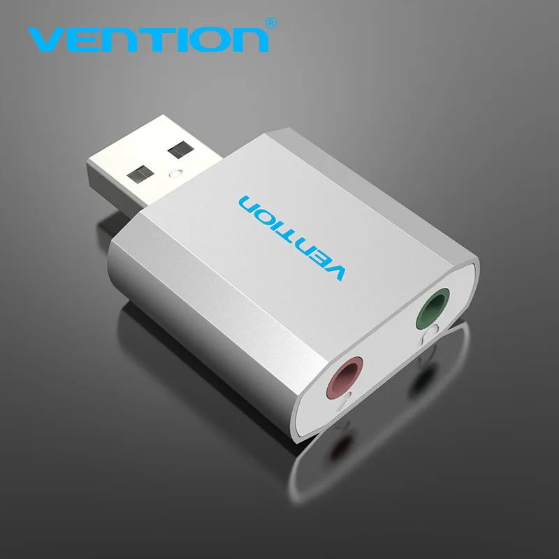 

Vention USB Sound Card External USB To Jack 3.5mm 2.1 Channel Headphone Adapter For WinXP/7/8/10 Vista Chrome os Headsets