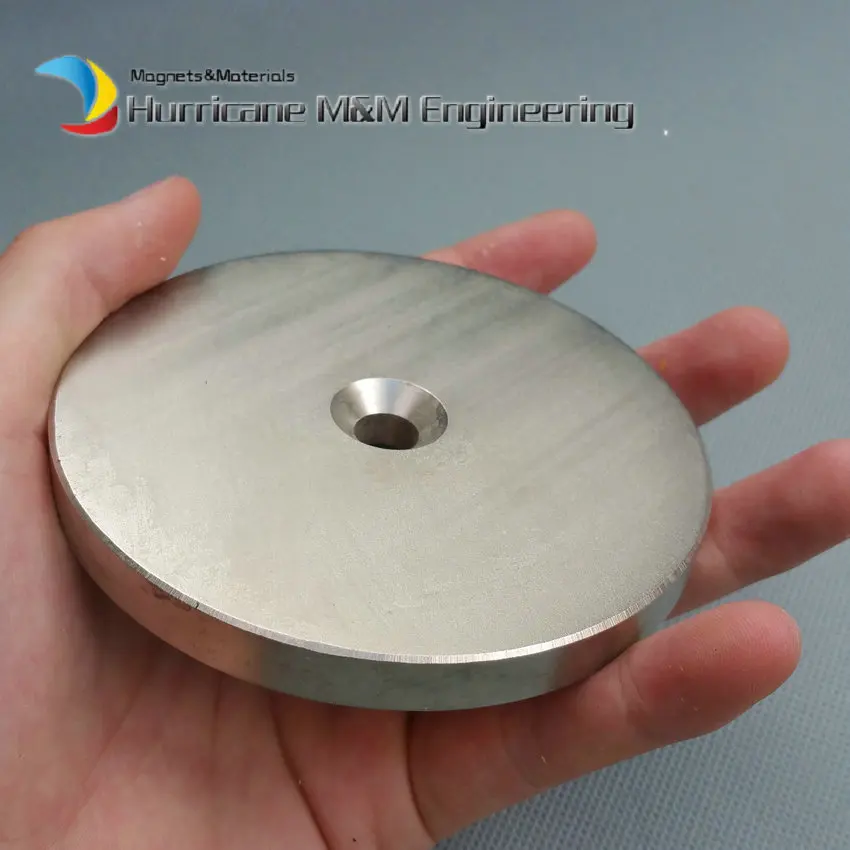 

NdFeB N42 Magnet Large Disc OD 100x10 mm with 8 mm Countersunk Hole 4" round Strong Neodymium Permanent Rare Earth Magnets