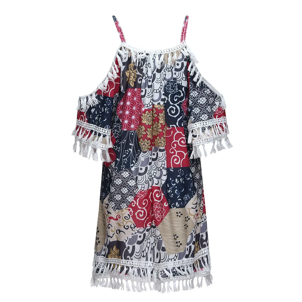 MUQGEW богемное платье элегантное женское платье с открытыми плечами богемное платье с кисточками Коктейльные Вечерние пляжные платья# G3