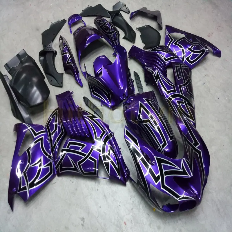 Custom Injection mold purple fairings for Kawasaki 2006 2007 2008 2009 2010 2011 2012 2013 2014