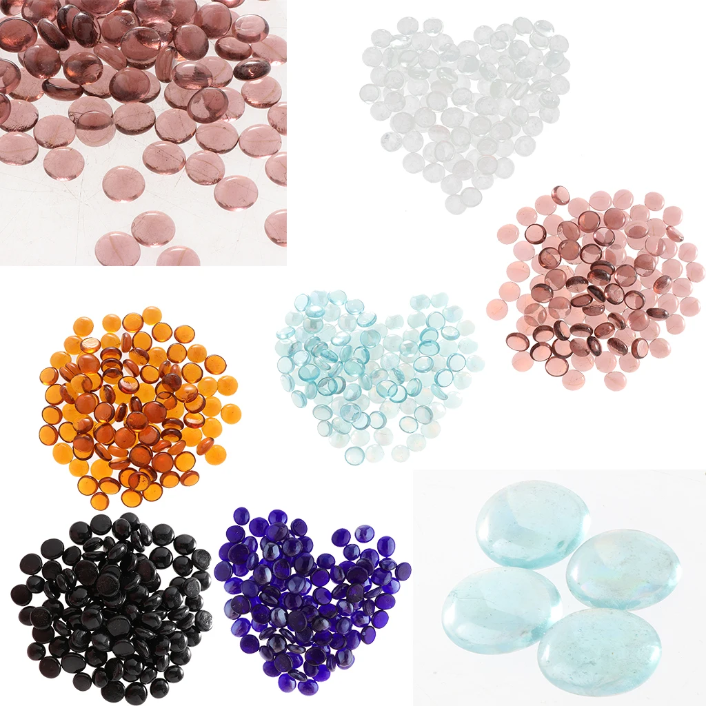100x Glass Stone Clear Marbles Crystal Marble Beads for Fish Tank