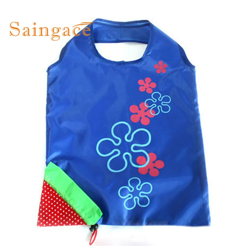 Top High quality Simple New Simple Strawberry Fruit Green Folding Convenience Shopping Bag drop shipping Oct18