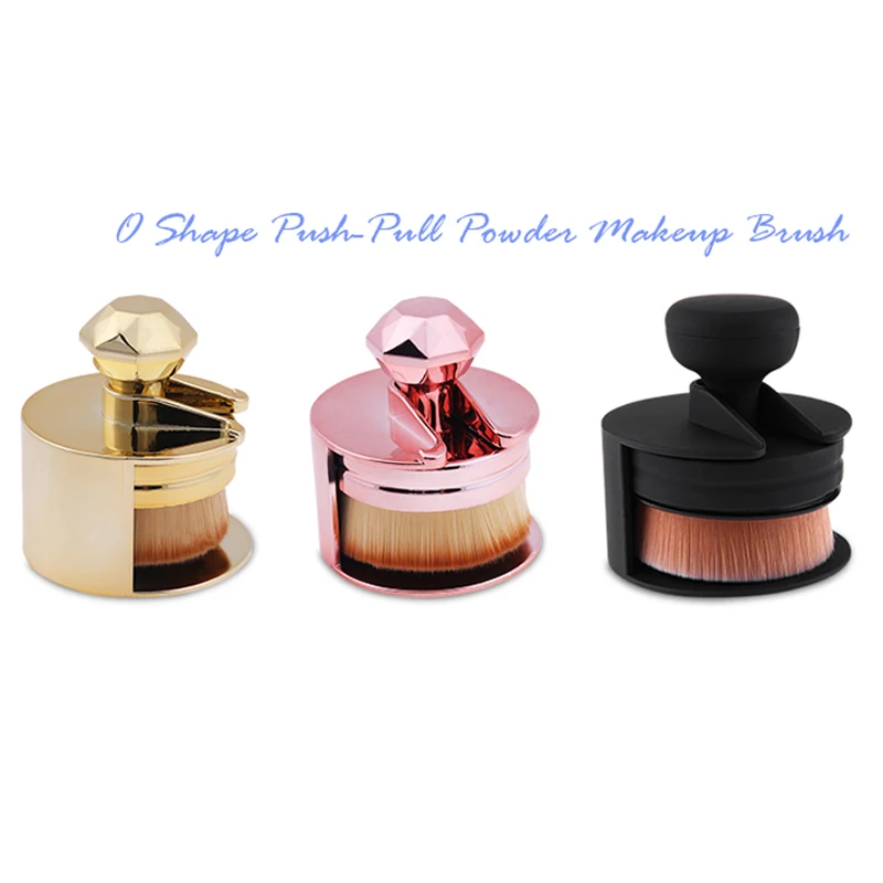 

1 PC Single Push-Pull Portable Makeup Brush O Shape Seal Stamp Make up Brushes Foundation Powder Blush Brush Pincel Maquiagem