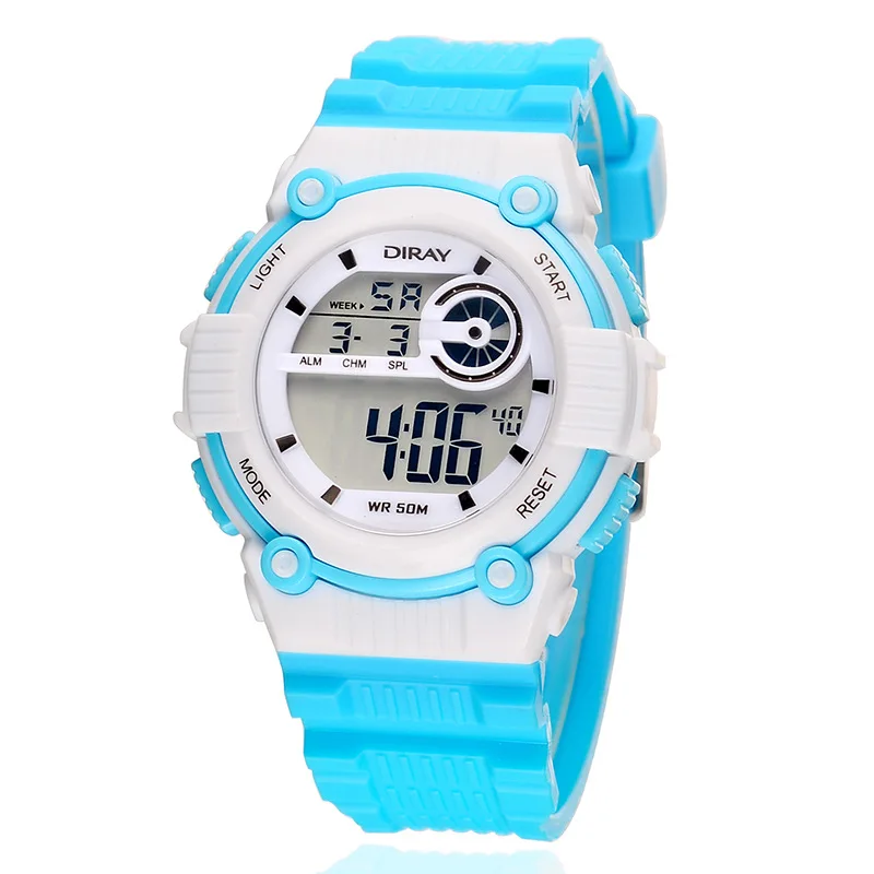 

DIRAY Digital Watch Children Waterproof Sport Watches Silicone Strap Kids Watches LED Watch Baby Clock saat montre enfant reloj