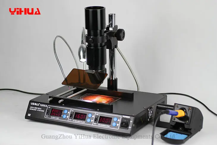 

YIHUA 1000A IRDA Infrared bga rework machine, BGA SMD desoldering Rework Station, soldering iron soldering station