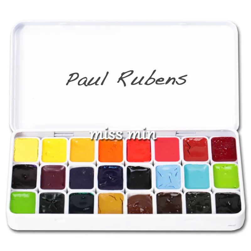 Billige 0,8 ml mini eisen box Rubens 24 farbe aquarell malen candy farbe neue farbe basis farbe anfänger verpackung freies verschiffen