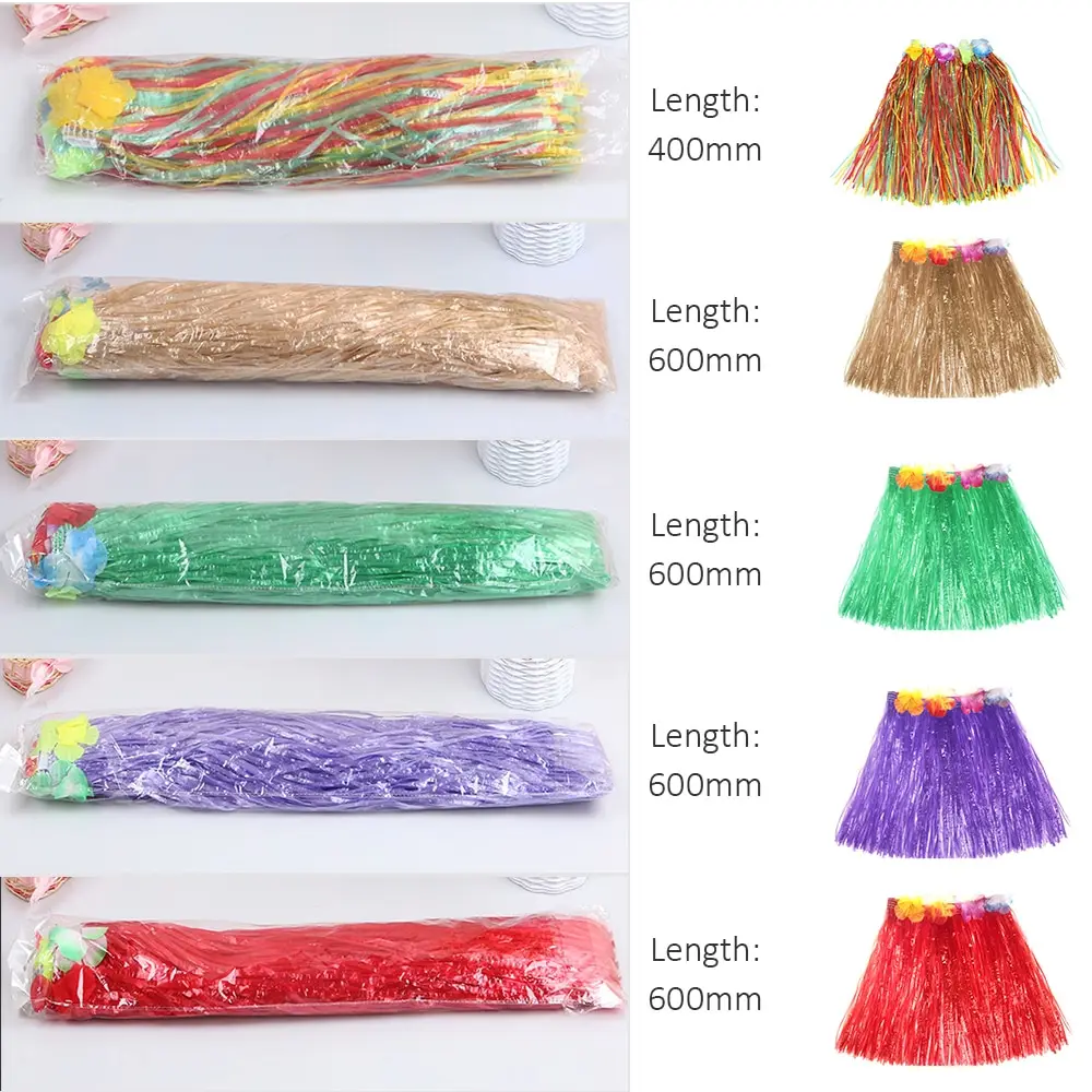 

400mm/600mm Hawaiian Hula Skirt for Girls Woman Tropical Party Decorations Stage Costume Hawaii Beach Dance Dress Party Supplies