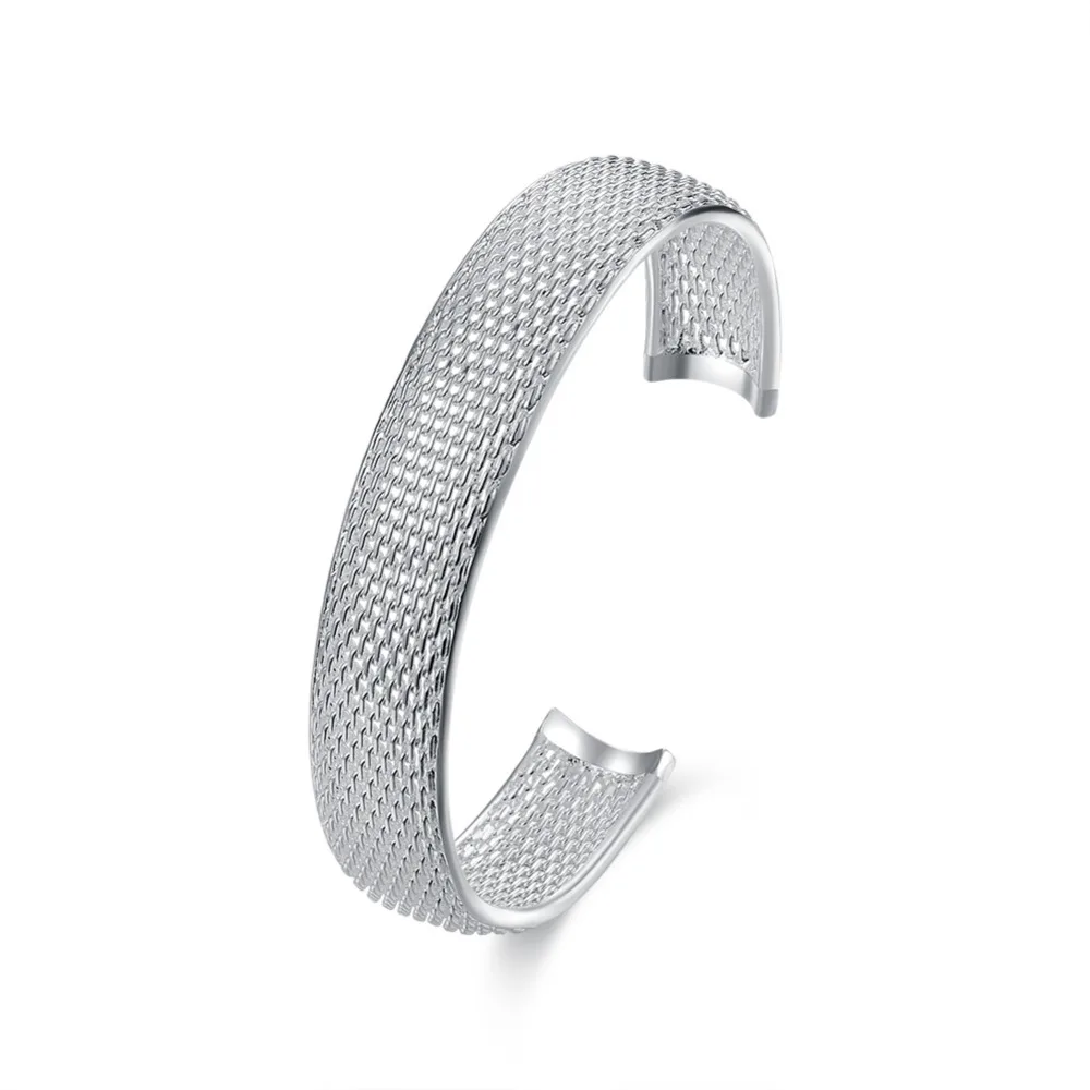 

B102 Free Shipping SGS Test Past Latest Trendy Classic 925 Silver Plating Bangle Wholesale Price