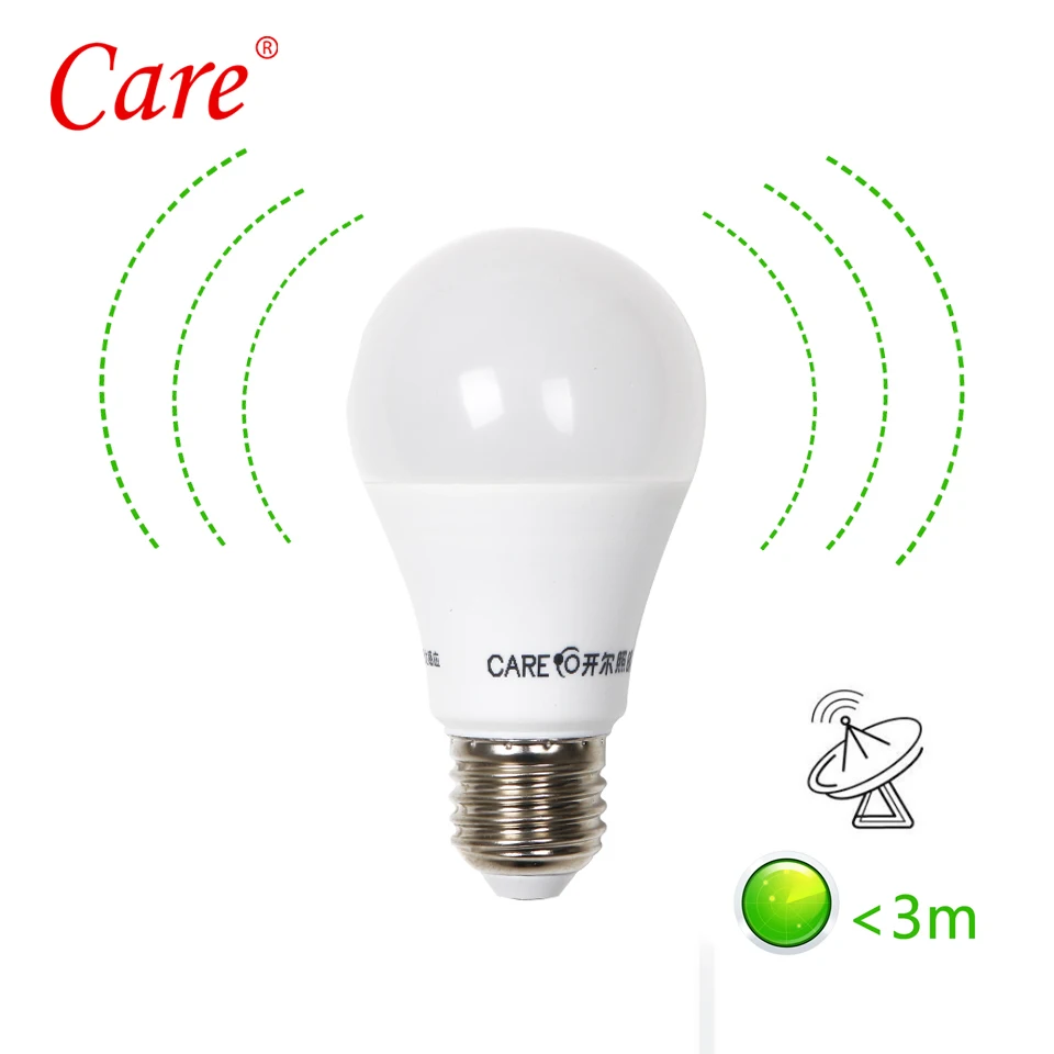Care Motion Sensor Smart PIR Lamp Bulb Led Light Bulb 7W Cold White Microwave Radar Motion Ambient Sensor Lamp Bulbs Lighting ledgle 7w led bulb smart motion sensor light bulb indoor outdoor e27 bulb with motion detector wide beam angle daylight white