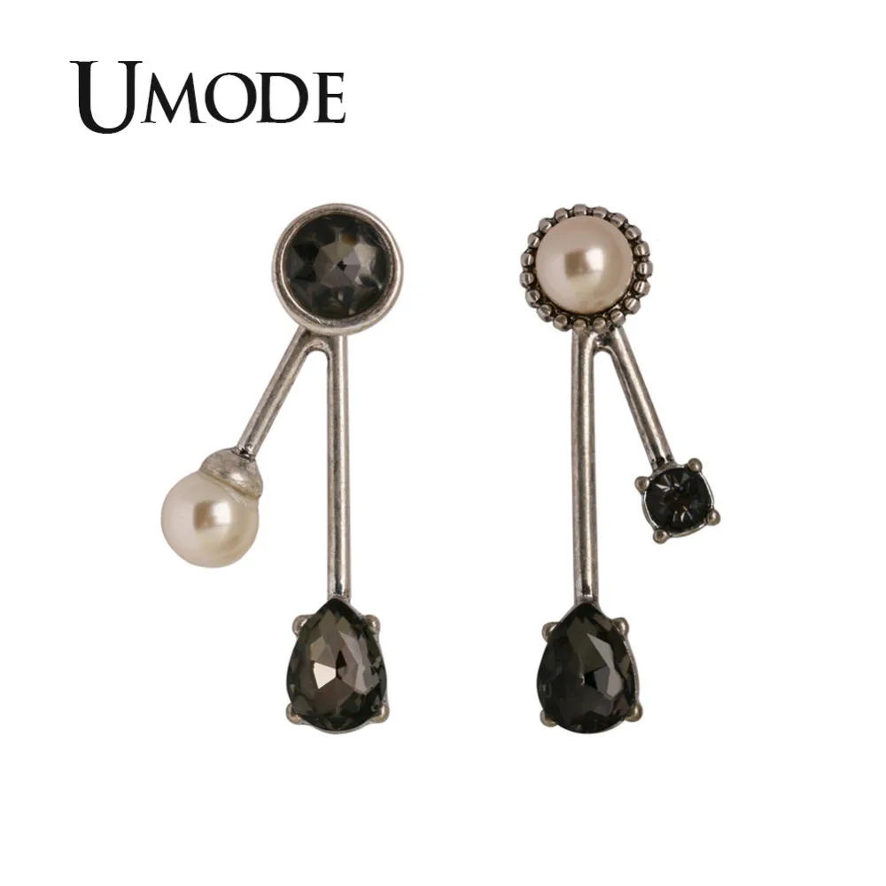 

UMODE Fashion New 2018 Pearl and Rhinestone Stud Earrings for Women Trendy Asymmetric Earrings Jewelry Accessories Gifts AUE0428