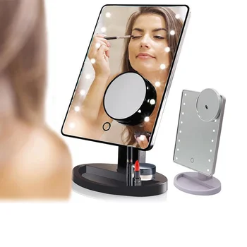 

Magnifying Touch Screen Makeup mirror Intelligent Adjustable Brightness 16/22 Lamps LED Illuminated Makeup Mirror RU Customer