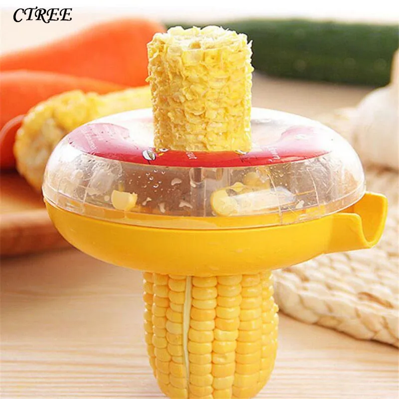 

CTREE Creative Fresh Corn Stripper Sweet Corn Threshing Device Easy Peel Step Corn Kerneler Peeler Sheller Kitchen Gadgets C401