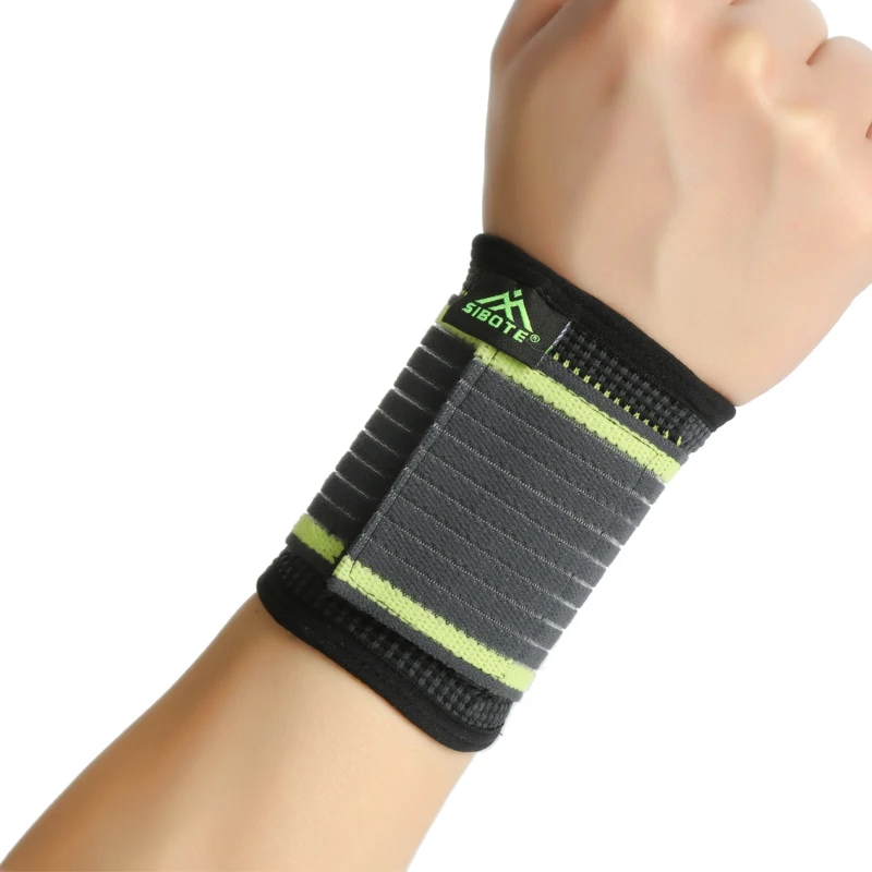

Free Size new style simple elasticity sports safety series green stripe bandage wrist support ST2543