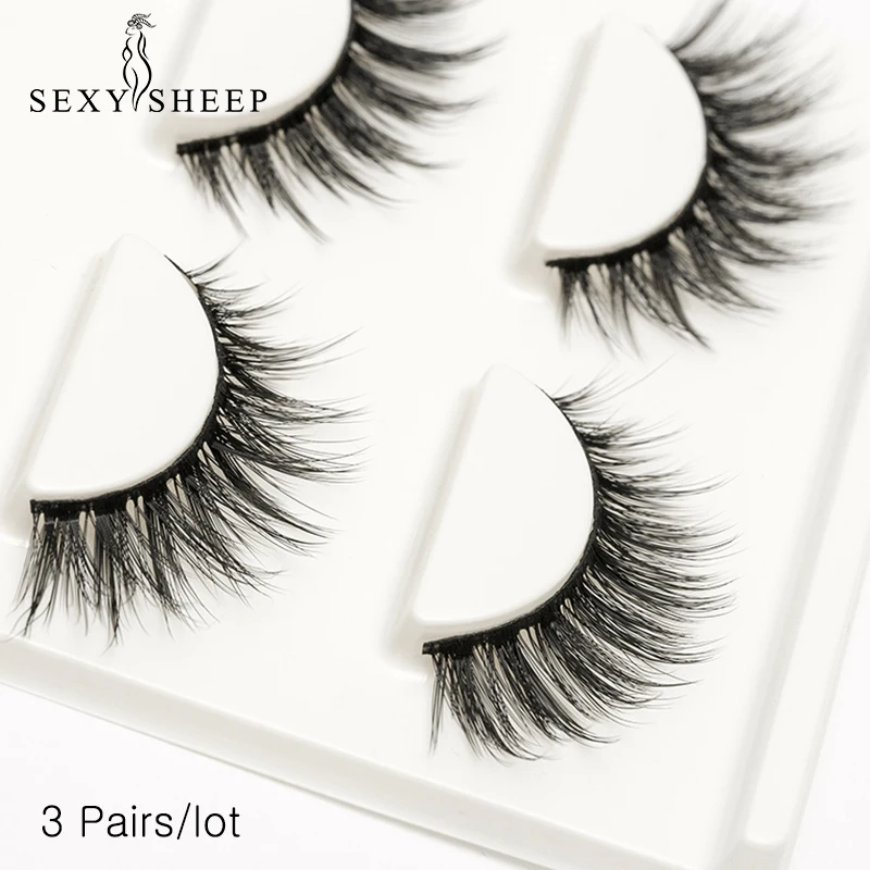 

SEXYSHEEP New 3 Pairs Natural False Eyelashes Fake Lashes Long Makeup 3d Mink Lashes Extension Eyelash Mink Eyelashes For Beauty