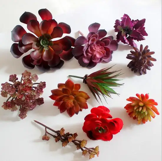 amenmo red color large size simulation succulents artificial flowers
