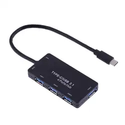 USB3.1 10 Гбит/с Тип-C до 4 Порты USB3.0 концентратора адаптер для MacBook для Linux, Оконные рамы XP, оконные рамы 7, 8 и Macos