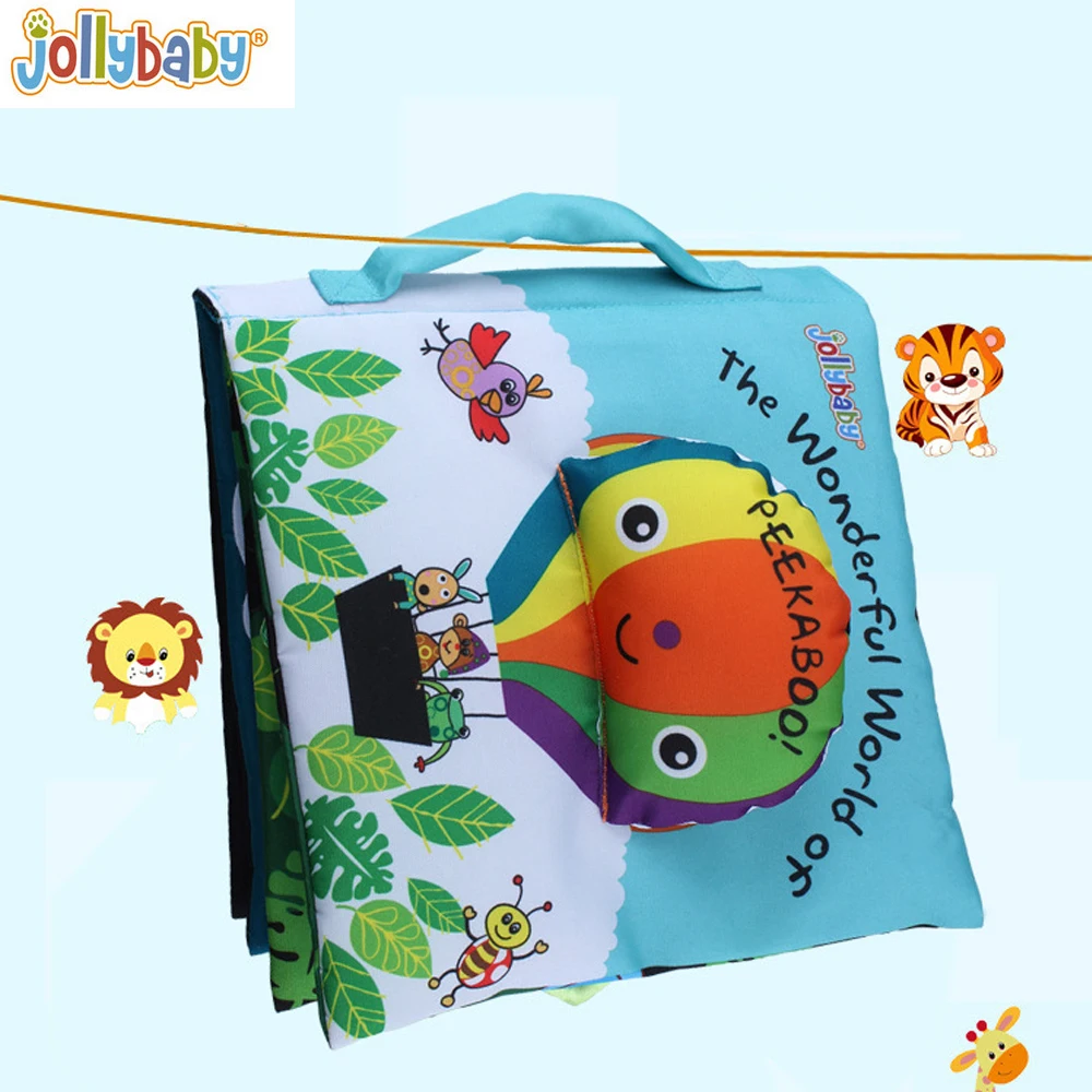 Милые детские игрушки Jollybaby для детей ранние тканевые разноцветные учебные книги Обучающие Детские Книги