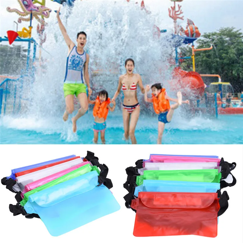 Emarald 1 Pcs للماء Pvc واضحة حزمة مراوح أكياس حقيبة بحزام الصيف الشاطئ الهاتف حقيبة شفافة الخصر حزم حقيبة الخصر للسفر