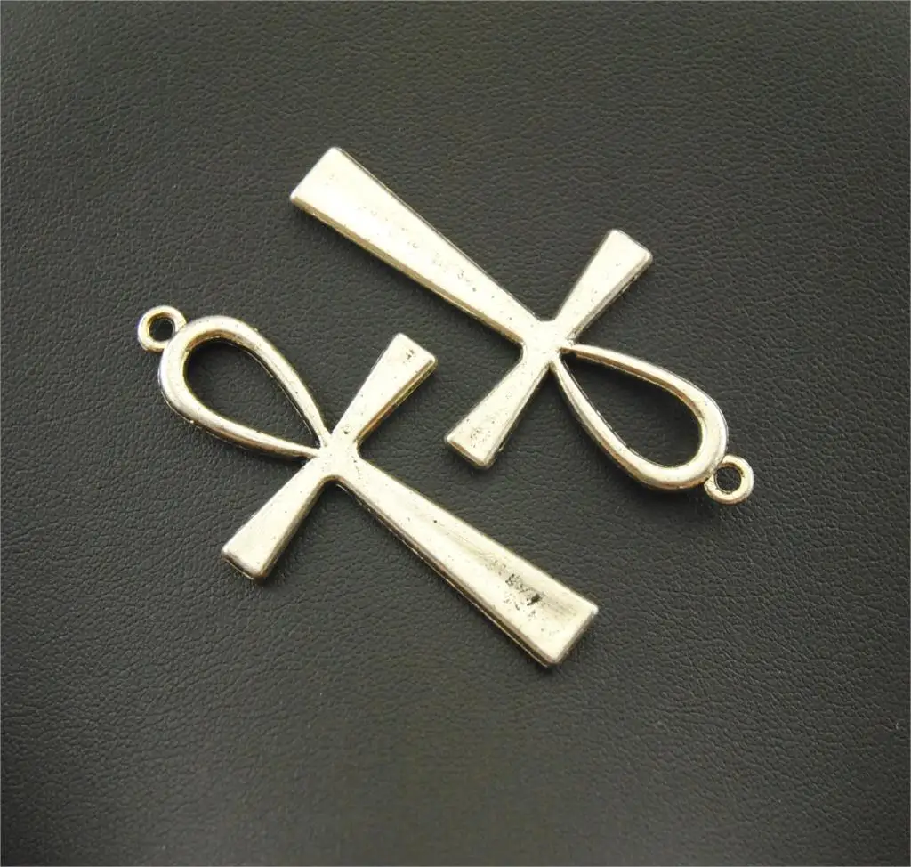 

5pcs Vintage Silver/Bronze Egyptian Ankh Cross Connector Bracelet Necklace Jewelry Making Handmade DIY
