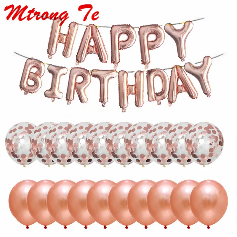 

33pcs/set 16inch Happy Birthday Letter Alphabet Birthday Party Decoration 12" Transparent Confetti Inflatable Air Globos Ball