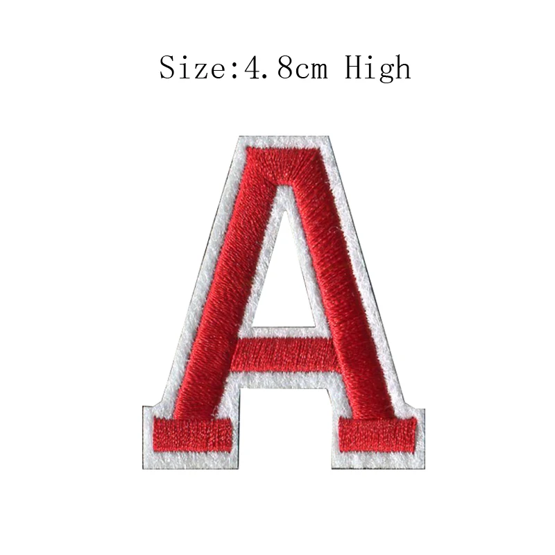1 шт., A-Z, белые и красные английские алфавитные буквы, Смешанные Вышитые нашивки, нашивки для одежды, сумки, штаны(высота 48 мм - Цвет: A bagde