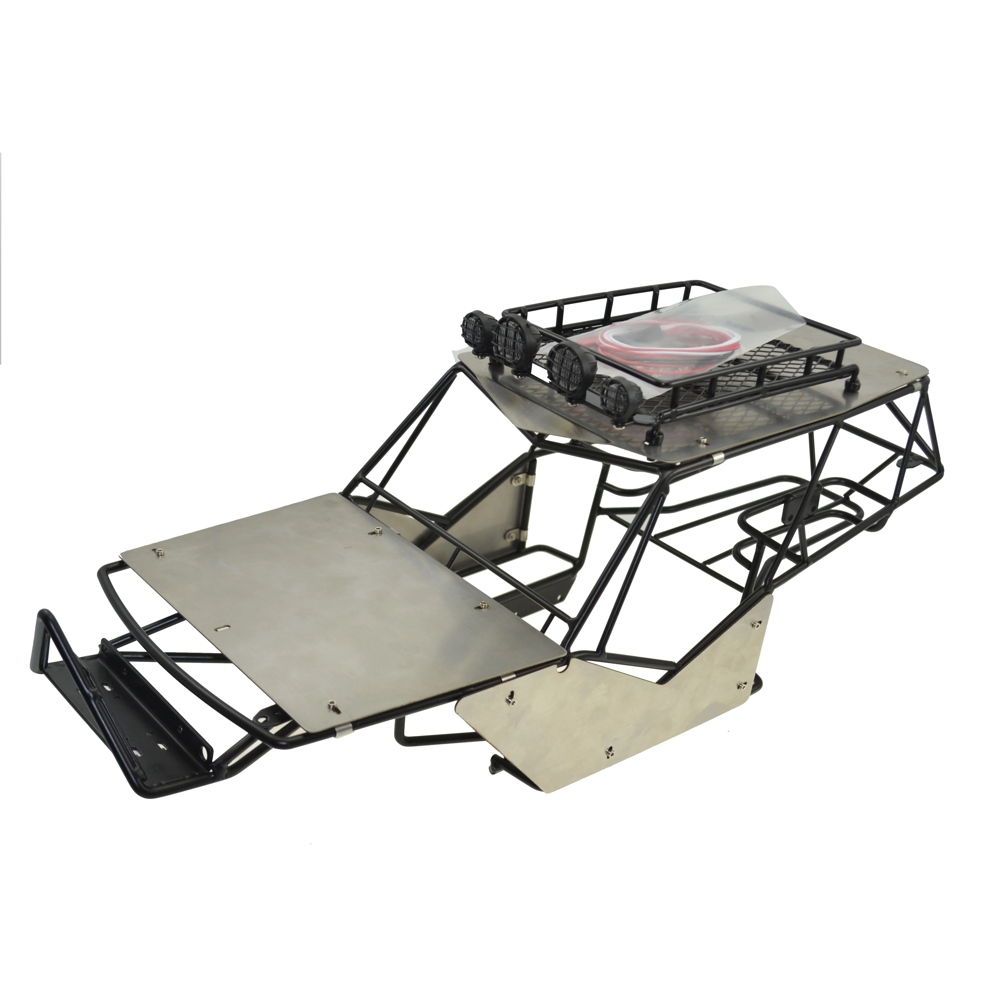 110 Rc Wraith Metal Roll Cage Frame Body With Roof Rack and Metal