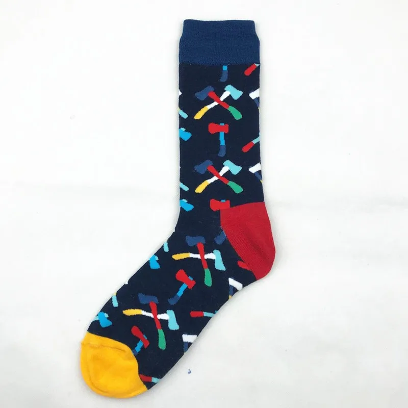 5Pairs/Pack Unisex Colorful British Wind Cotton Socks Hip Hop Cartoon Sports Socks Male and Female Couple Happy Socks