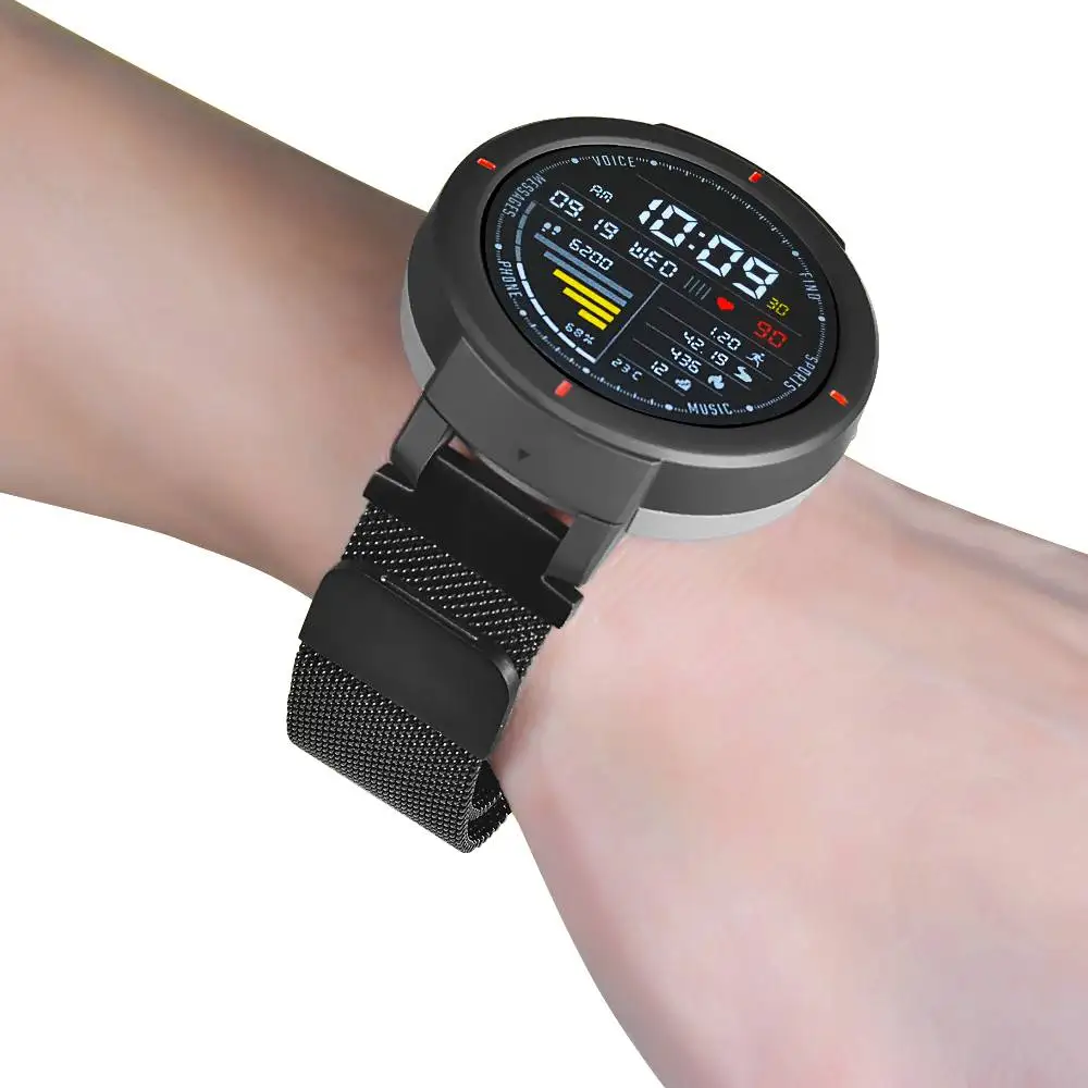 Смарт-часы ремешок для Amazfit Verge 3 Спортивные умные часы сменный Браслет из нержавеющей стали аксессуары унисекс